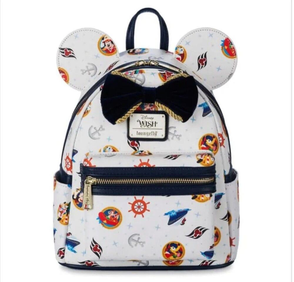 Disney Wish Cruise Line Inaugural Sailing Mini Loungefly Backpack AOP